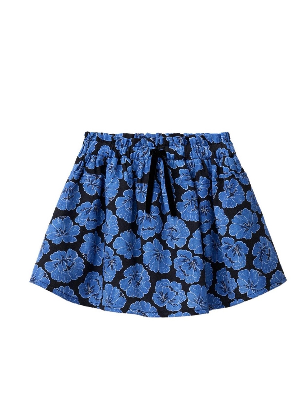 Zara Navy Skater Skirt with Blue Floral Print